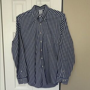 Brooks Brothers Navy Checkered Button Down Shirt